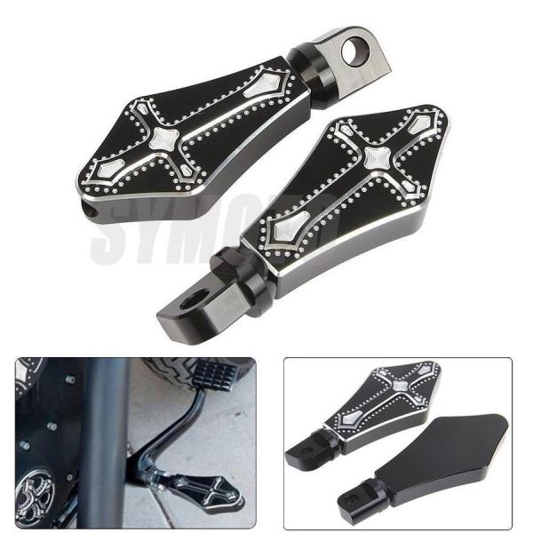 バイク フットペグ アルミ ハーレー クロス スポーツスター ダイナ ソフテイル ツーリング ローラ...