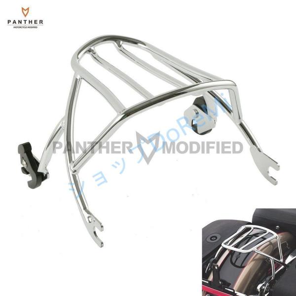 高品質 リアキャリア バイク クローム オートバイ ソロ 荷物ラック ハーレースポーツスターxl 1...