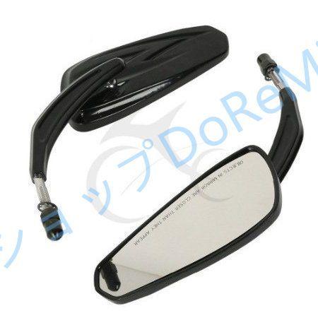 高品質 スクエアタイプ バックミラー ブラック スポーツスター ハーレー xl883 xl1200