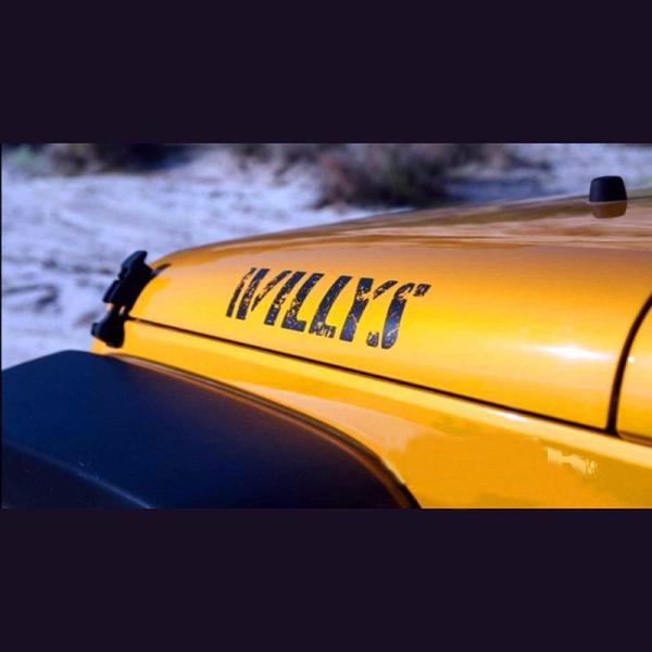 ステッカー デカール 車 おしゃれ 2pcs エンジンガード サイドレター WILLYS キャラクタ...