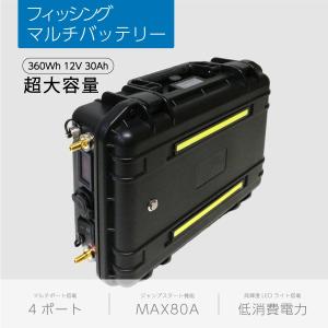 ダイワ シマノ 電動リール用 バッテリー 超大容量 360Wh マルチ ポータブル電源 12V 30Ah 魚探 集魚灯 ジャンプスターター