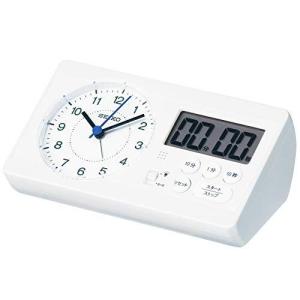 セイコークロック 置き時計 01:白パール 本体サイズ: 6.0×16.0×8.9cm 目覚まし時計 百ます計算 陰山英男モデル スタディタイム