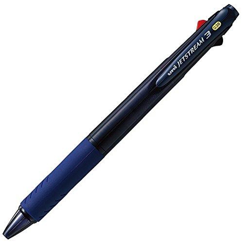 三菱鉛筆 3色ボールペン ジェットストリーム 0.38 透明ネイビー 書きやすい SXE3