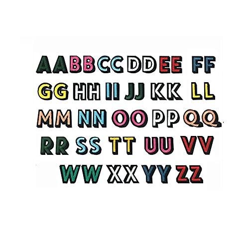 YFFSFDC アルファベット A-Z 刺繍ワッペン 52枚セット アイロン アルファベット