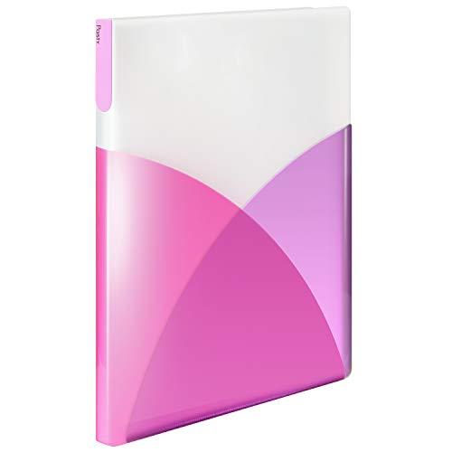 プラス クリアファイル A4縦 40ポケット Pasty 98-412 ラズベリーピンク