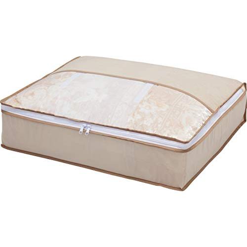 アストロ 収納ケース 羽毛布団用 ベージュ シングサイズ 収納袋 不織布 薄型 ス