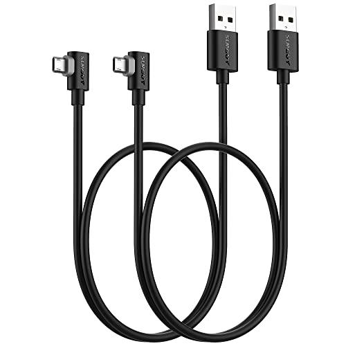 SUNGUY マイクロusbケーブル l字 0.5M 【2本組】両面挿し Micro USB ケーブ...