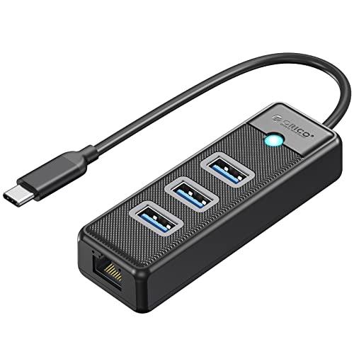 ORICO USB C ハブ 3.0 有線LANアダプター タイプc3×USB3.0 Aポート+ ギ...