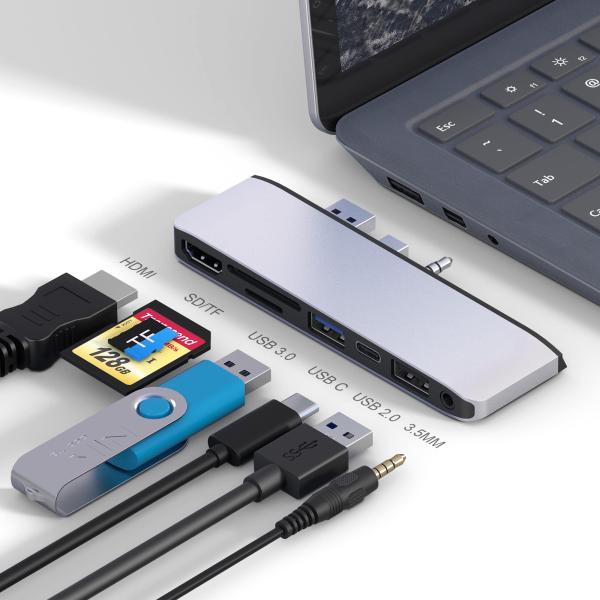 Surface Laptop 2 USB ハブ 4K HDMI, USB 3.0, USB C, U...