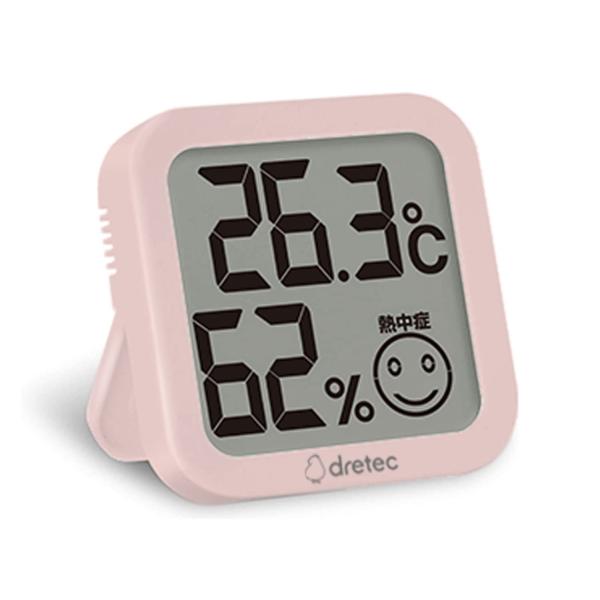 dretec(ドリテック) 温湿度計 デジタル 大画面 コンパクト ピンク 温度計 湿度計