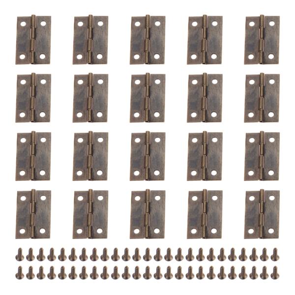 20個入り 蝶番 アンティーク ヒンジ 兆番 丁番 ドア 扉 木箱用 ヒンジ 固定 金具