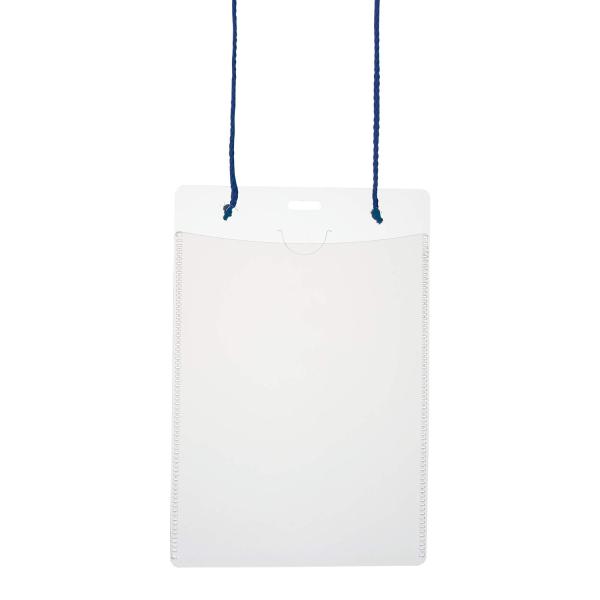 プラス 名札 ネームタッグ 吊り下げ式 イベント用 はがきサイズ 50枚 ブルー 84-