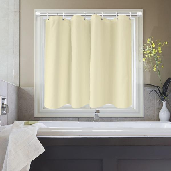 AooHome シャワーカーテン 小窓 目隠し 防水 短め 防カビ ユニットバス 浴室窓