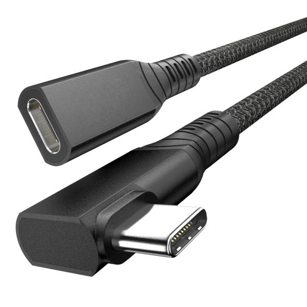 USB 4 延長ケーブル 240W 0.3M, L字 Thunderbolt 4/3 &amp; USB C...