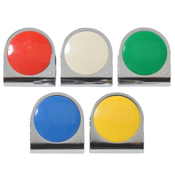 プラス カラーマグネットクリップ 5色 アソートパック 大 CP-043MC5P 80-548