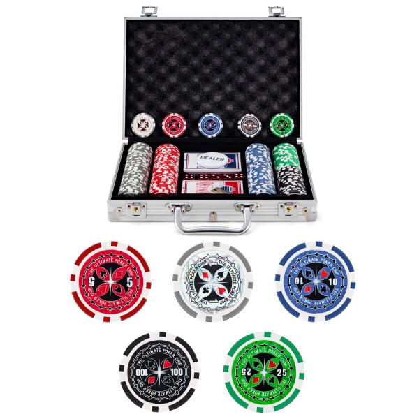 COSTWAY ポーカーセット 数字入り 200枚チップ ポーカーチップ カジノチップ テ