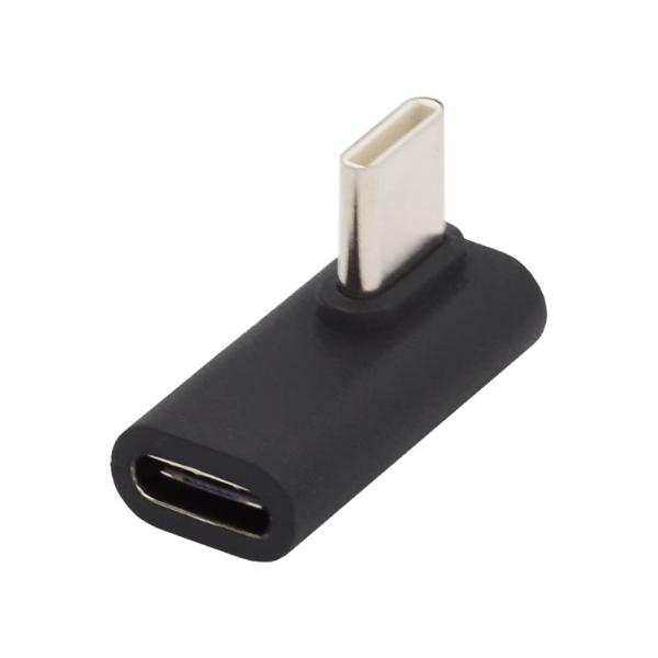Cablecc 90度ロープロファイル 左右角度 USB 3.1 Type-C オス - メス 延長...