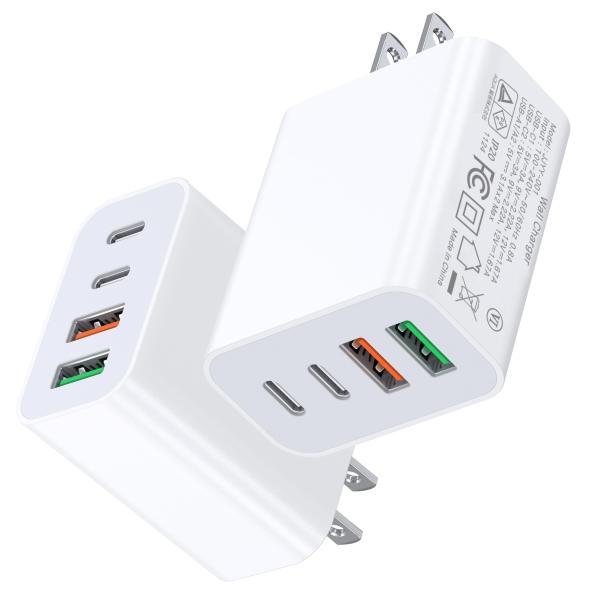 合計40W ACアダプター 急速充電器 USB コンセント 2個セット 携帯充電器 Type-C
