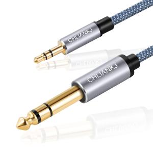 CHLIANKJ オーディオ変換ケーブル 3.5mmミニプラグ to 6.35mm標準プラグ オス-オ
