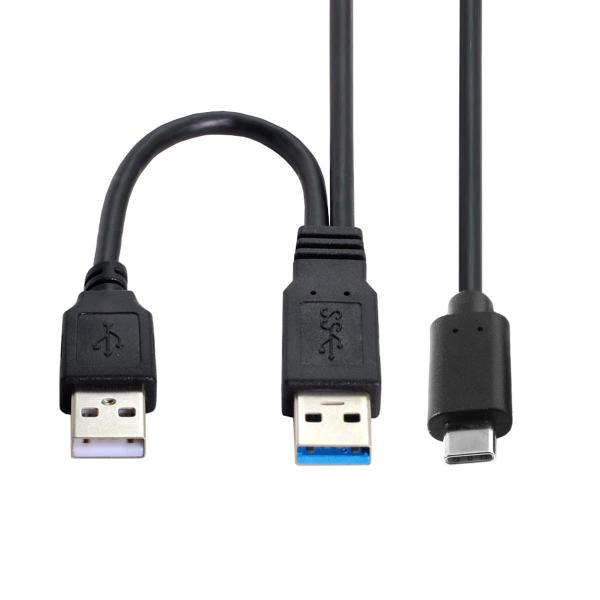 CY Type-C USB 3.0 Power Yケーブル、デュアルUSB3.0データ&amp;USB2.0...