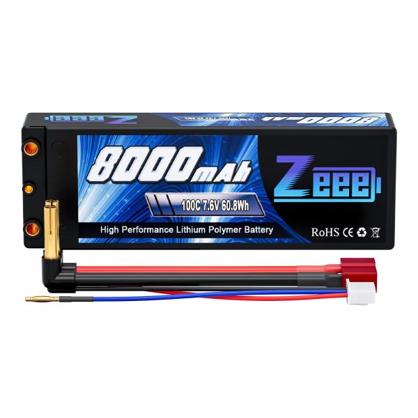 ゼエエ Zeee 7.6V 8000mAh 100C 2S リポバッテリー 大容量リチウムポリマーバ...