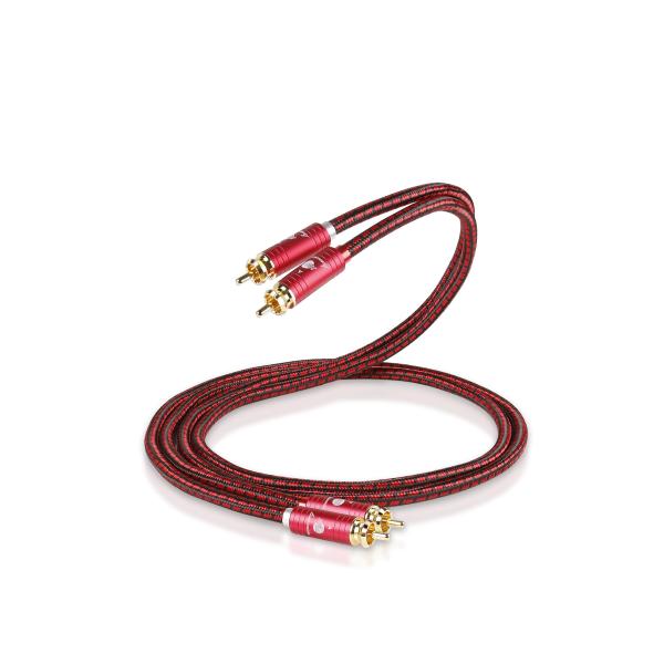 JIB RCAオーディオケーブル 2.0M オスーオス RCAケーブル ステレオケーブル 2RCA