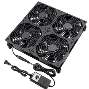 GDSTIME 3* 120 mm x 25 mm、12V DC3連ファン、車中泊 換気扇、AC100V 