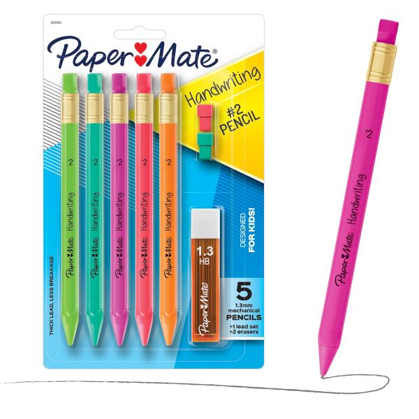 Paper Mate (ペーパーメイト) 手書き 三角形シャープペンシルセット 替え芯と消