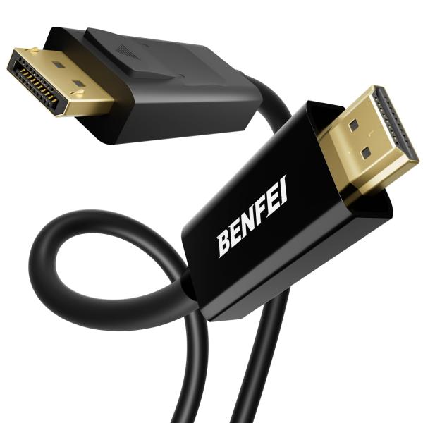 BENFEI 1.8m DisplayPort（ディスプレイポート） - HDMI ケーブル 、最大...