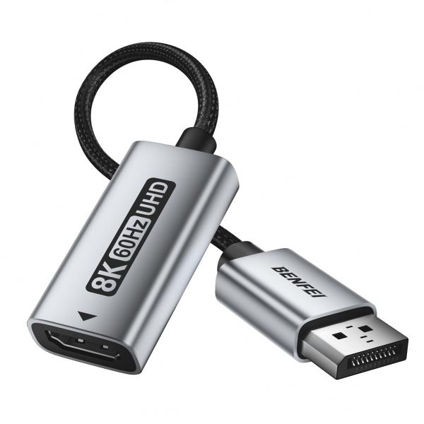 BENFEI DisplayPort 1.4 to HDMI 2.1 アダプター 8K@60Hz/4...