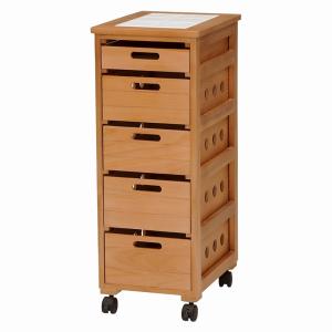 野菜ストッカー 木製 ナチュラル 幅30 キャスター付き