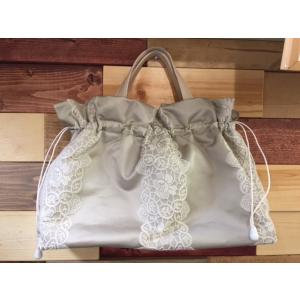 【Romantic Rose】 巾着トート '- パールベージュ/たてレース [27]