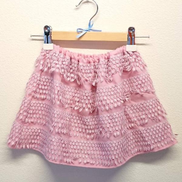 【Saana Gallery】 キッズスカート レース ピンク s03-033 【メール便対応】