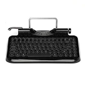 RYMEK Typewriter Style Mechanical Wired ＆ Wireless Keyboard with Tablet Stand, Bluetooth Connection