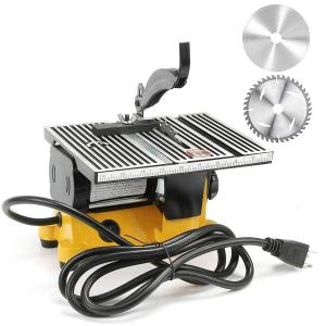 DNYSYSJ ミニテーブルソー 木工工作 4インチ 趣味 工芸 電気 卓上 鋸 木切削 カッター マシン DIY ツール プラスチック 木材 ガラス