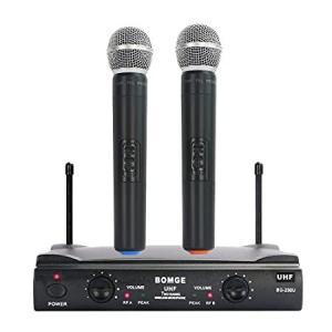 BOMGE Wireless Microphone,Dual Professional UHF Cordless Dynamic Mic Handhe
