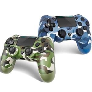 2 Pack PS4 Controller,YsoKK Wireless P-4 Remote Control Compatible with Playstation 4/Slim/Pro,with Double Shock/Audio/Six-axis Motion Sensor(Camoufla