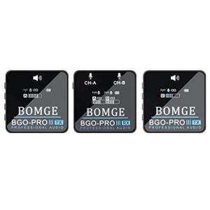 BOMGE Microphones 2.4GHz Lapel Mic Dual Channel Wireless Microphone System