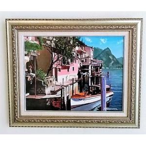 小林幸三「大沼」油絵 額縁外寸36.0x29.0x厚み6.0cm 絵 SM 22.7x15.8cm