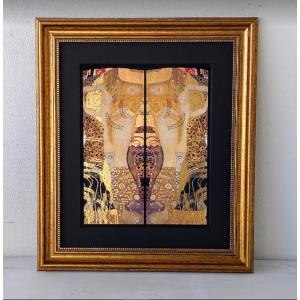 グスタフ・クリムト「抱擁」ジクレー、シルクスクリーン金箔加工