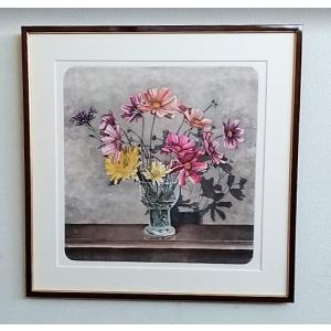 島田勝 「赤富士」 油絵 額縁外寸 90.0x78.0x6.5cm 絵 72.7x60.6cm F20