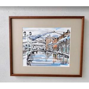 小林幸三「大沼」油絵 額縁外寸36.0x29.0x厚み6.0cm 絵 SM 22.7x15.8cm