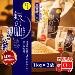 【新米予約】「銀の朏（ぎんのみかづき）【1kg×3袋】」飛騨が誇る“日本一”のブランド米　白米　送料無料