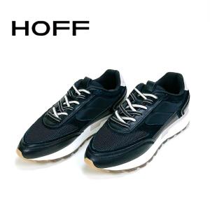 ローカット スニーカー レディースホフ HOFF  異素材レザー コンビスニーカー ブラック × ホワイト ＜WOODLANDS＞ スペイン 大人スタイル インソール｜shopiria