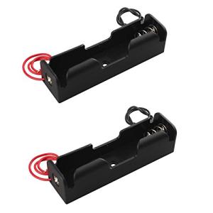 2 個黒い18650 尖った先端電池バッテリーホルダーケースとワイヤーリー 3.7V充電式バッテリー