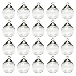 starPG ガラスドーム キャップ付 ピアス チャーム レジン アクセ ホビー用 アクセサリー パーツ 20個セット (薄口S 16mm シル