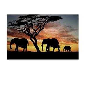 レモンツリーART 動物 象 家族 自然風景 夕日 ポスター ポスター絵画 インテリア装飾品 壁飾り 壁掛け絵画 部屋飾り 新築お祝いに最適（9