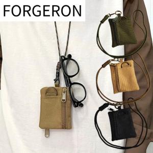 FORGERON ナイロン ネックストラップ付きミニポーチ マチ無し ミニコインウォレット ミニ財布 ネックウォレット ネックポーチ マルチポーチ 小さいポーチ[656R]