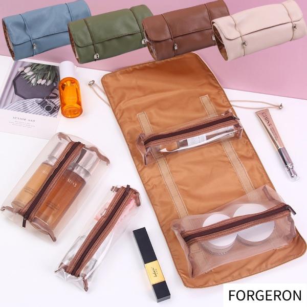 FORGERON 4in1 防水トラベルポーチ 取り外し可能 PUレザー 旅行ポーチ 洗面用具 トラ...