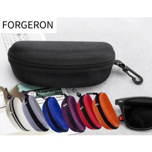 FORGERON ナスカン付ハードメガネケース メガネクロス 2点セット[ハードケース＋メガネクロス] 軽量 サングラスケース 眼鏡ケース カラビナ付き フック付き [R]